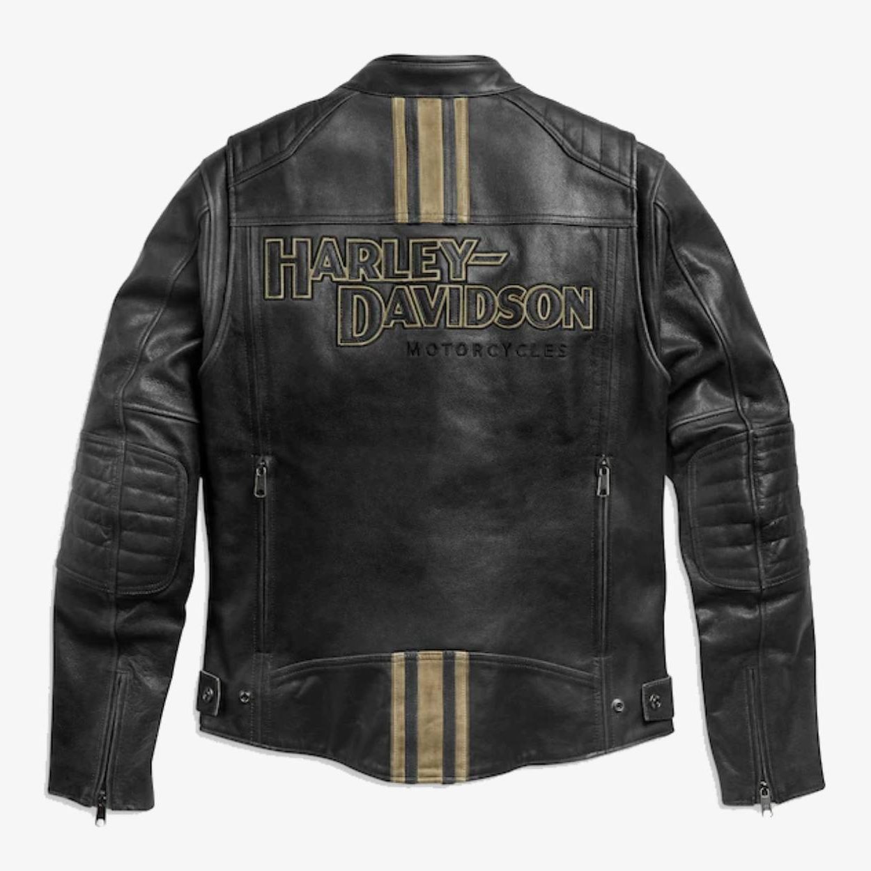 Harley Davidson Triple Vent Passing Genuine High Quality Black Leather Jacket