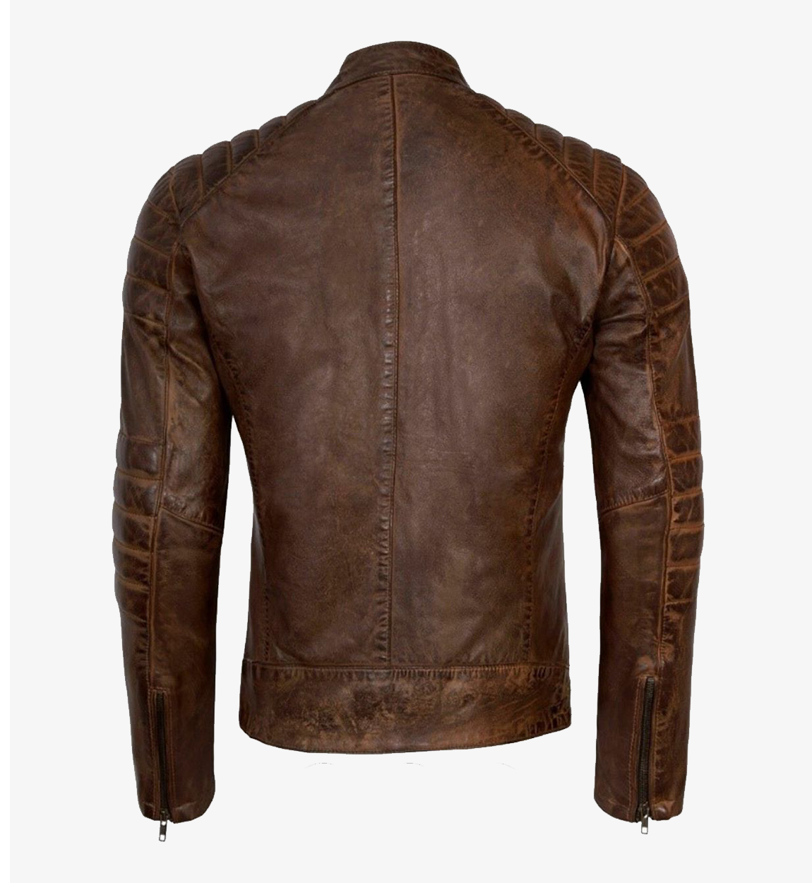 Men's Brown Vintage Cafe Racer Leather Jacket