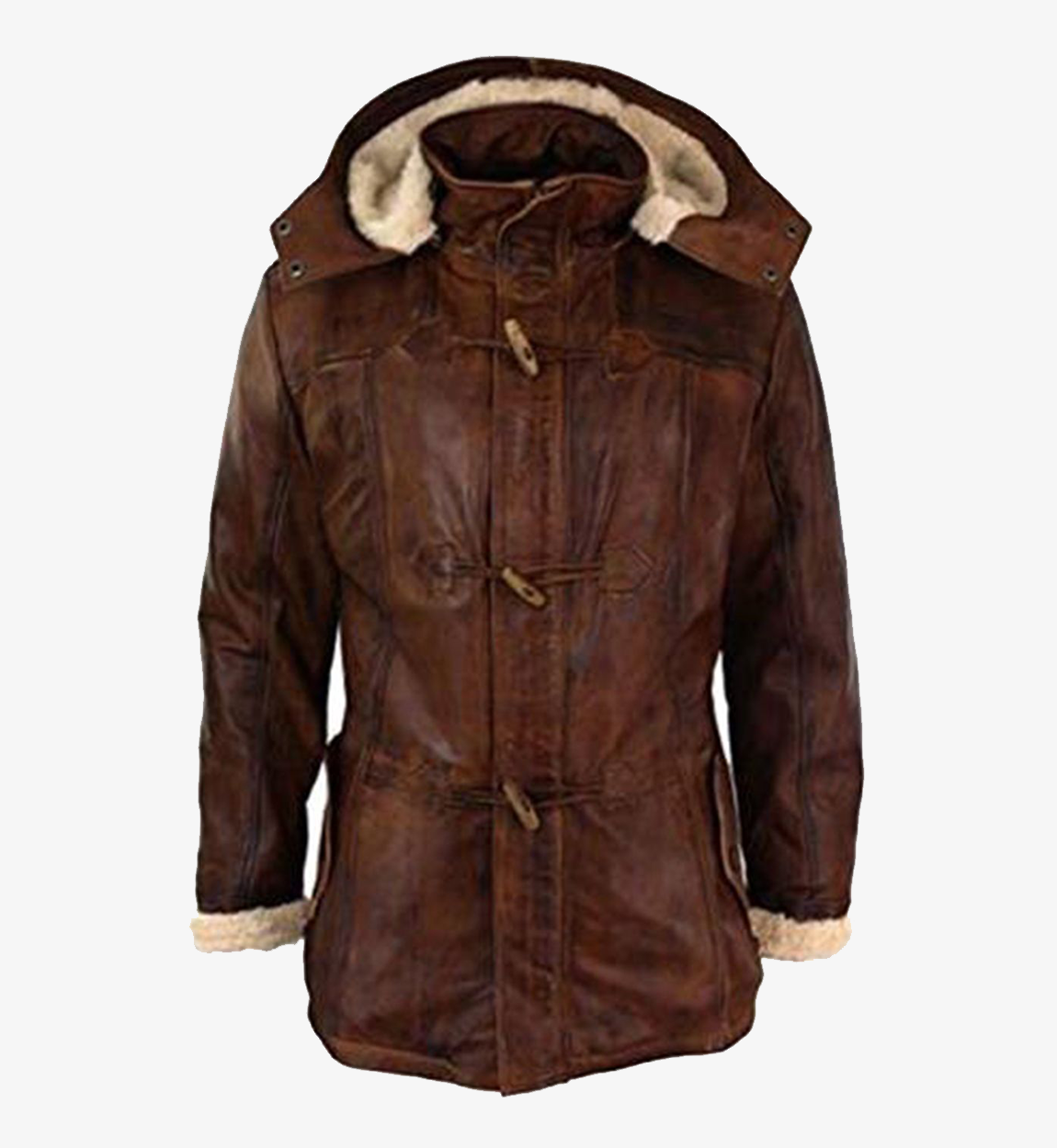 Men's Detachable Brown Duffle Coat