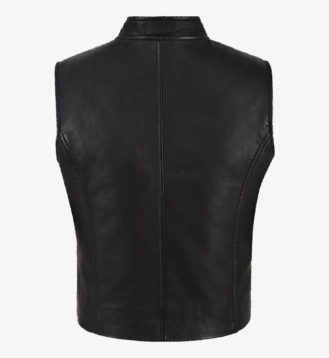 Women's Black Punk Real Sheepskin Biker Leather Vest