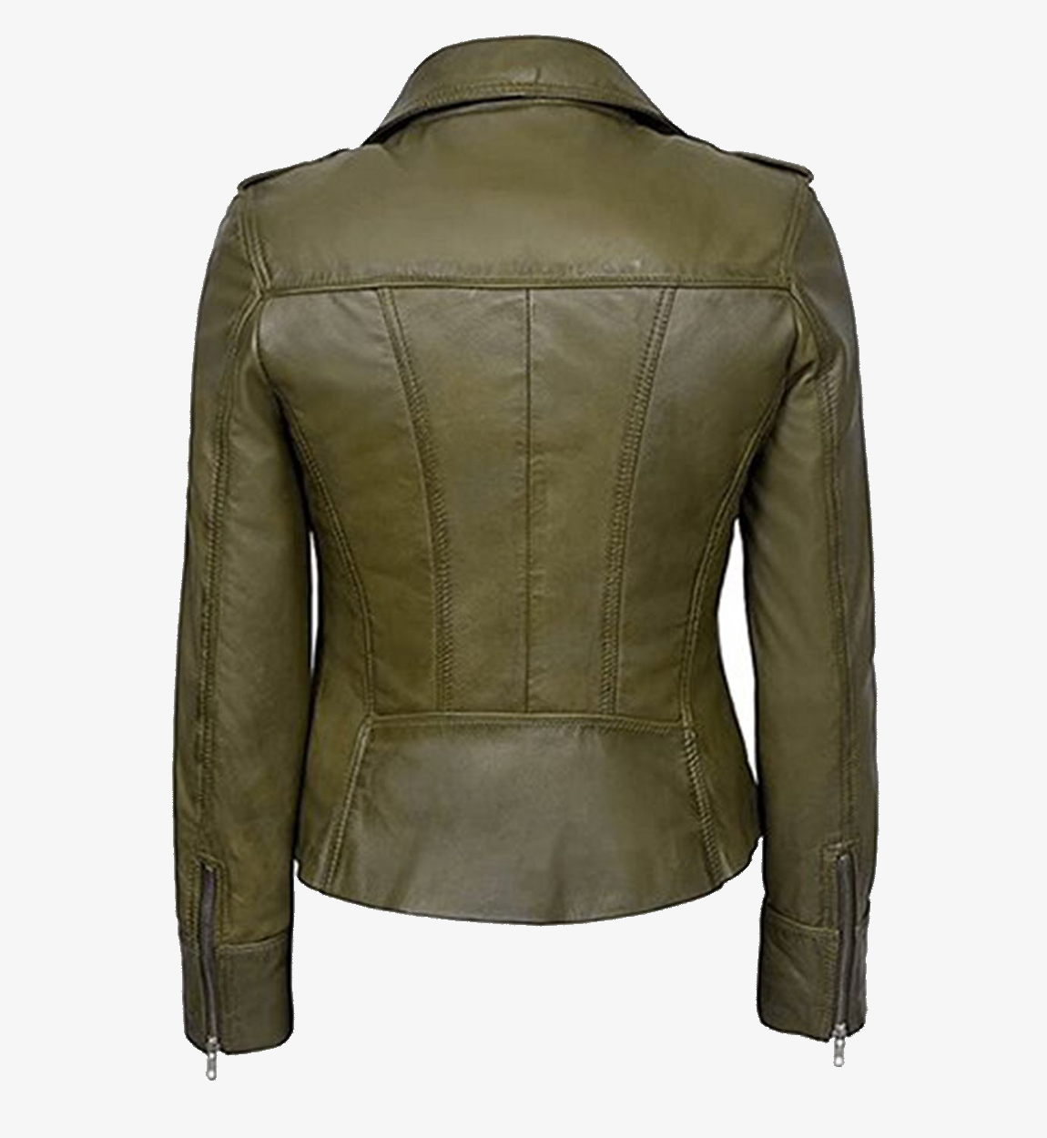 Women's Olive Green Classic Biker Leather Jacket
