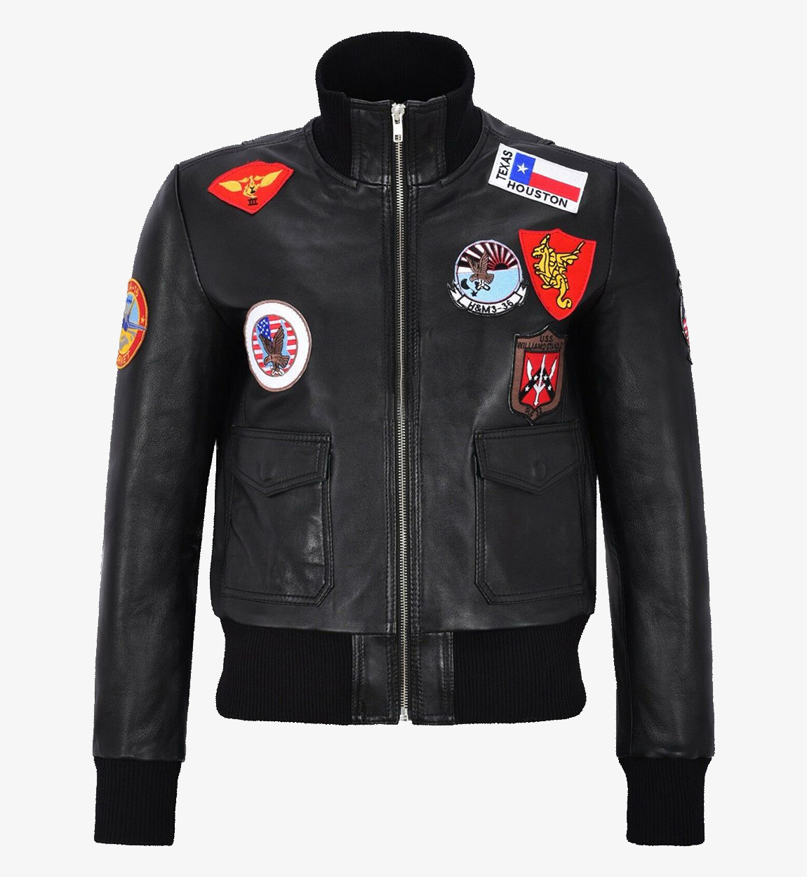 Women's Top Gun Ladies Bomber Leather Jacket