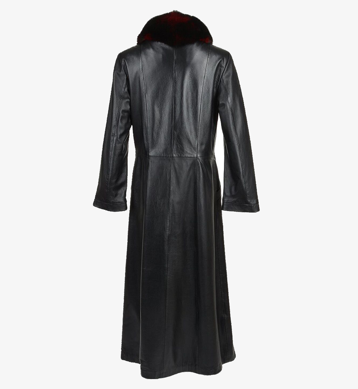Women's Trench Style Long Length Real Leather Coat
